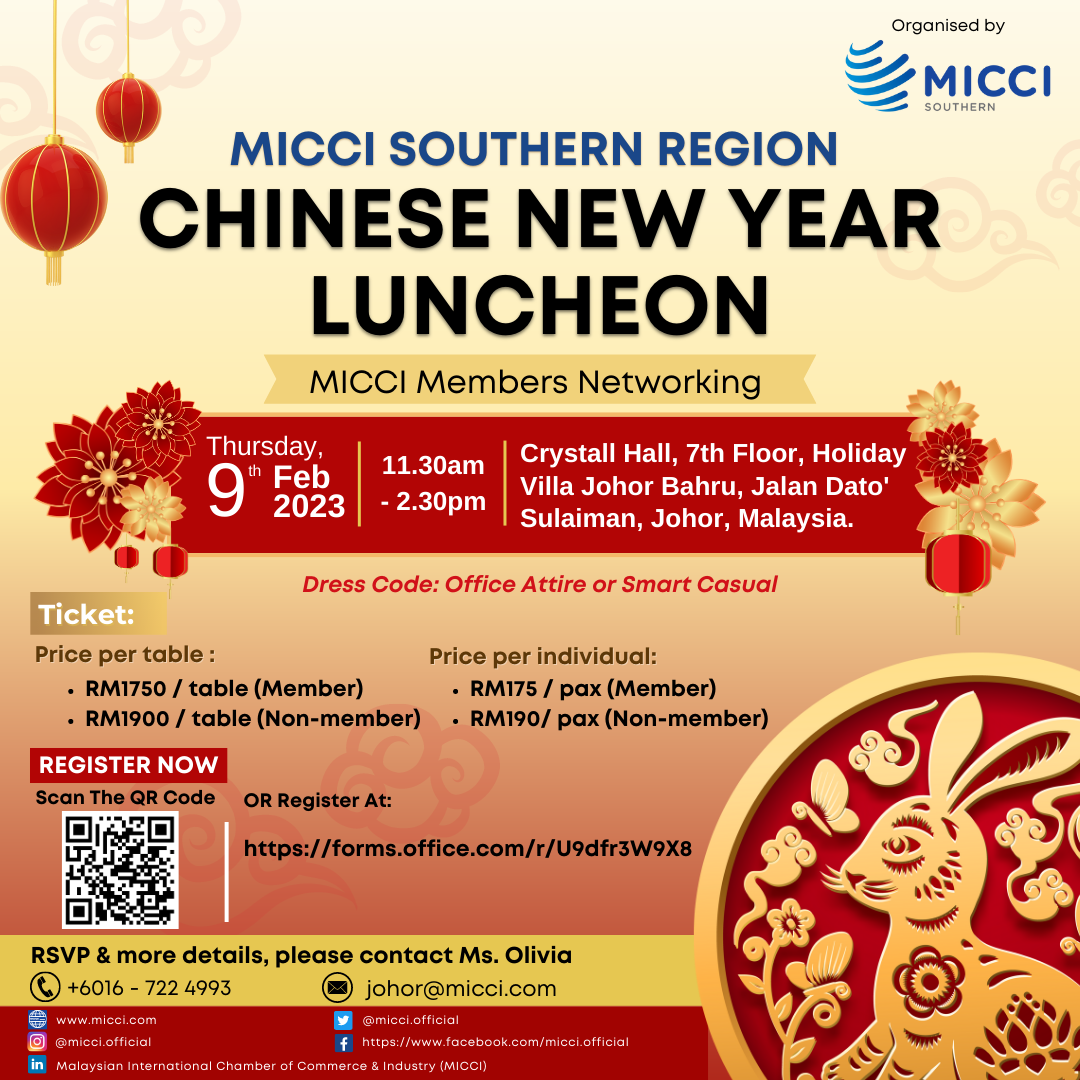 [MICCI Southern Event] 2023 Chinese New Year Luncheon By MICCI Southern Region